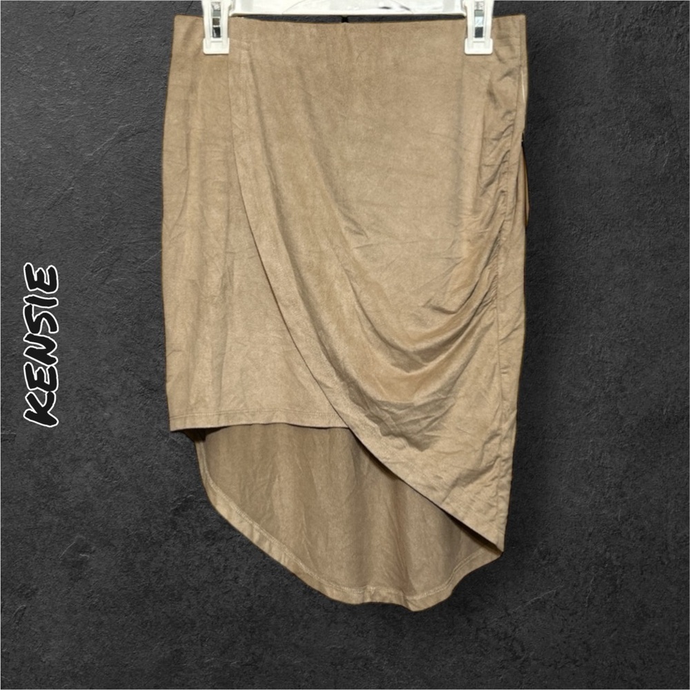 Kensie Faux Wrap Mini Skirt Asymmetrical Hem Women’s M NWT